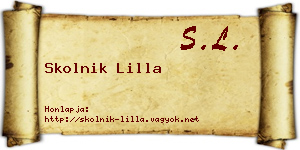 Skolnik Lilla névjegykártya